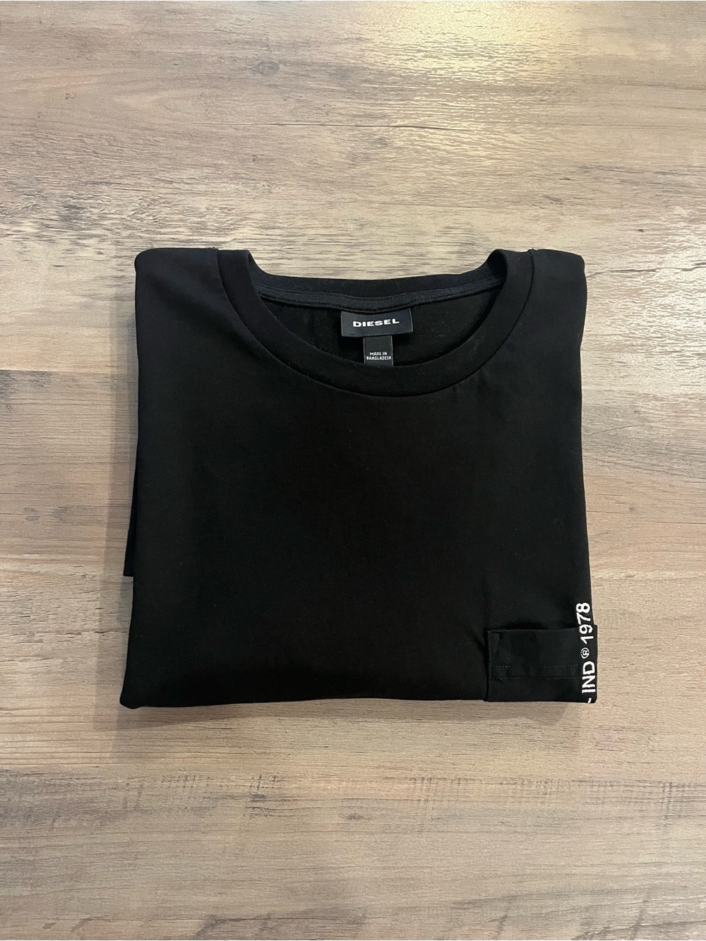 Diesel Black Short Sleeve Crew Neck Tee with Subtle Logo
